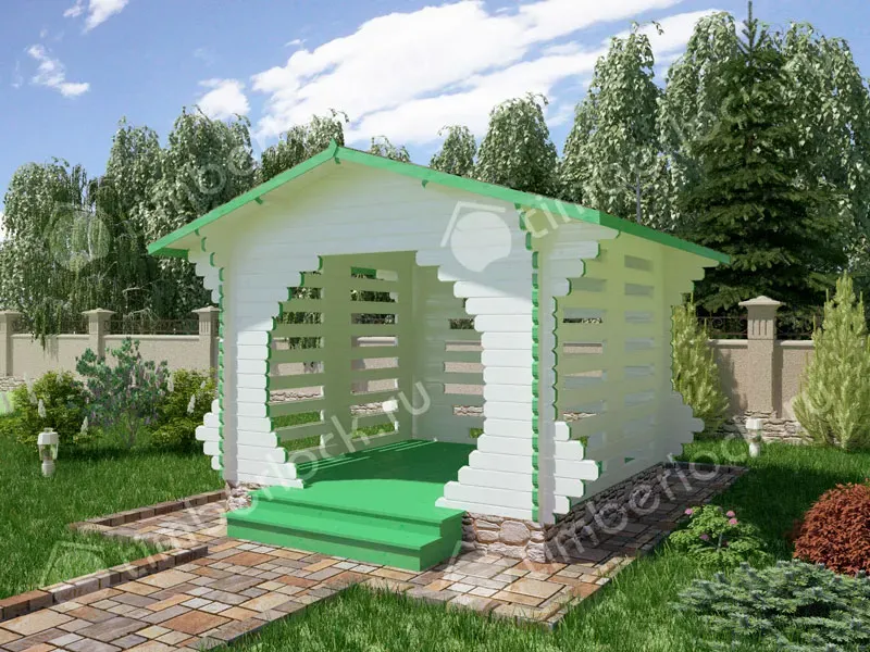 Беседка деревянная О-33 
