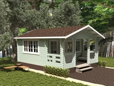 Садовый домик с верандой 4,5х6 (C-454-2) 4.5х6  Садовый домик с верандой 4,5х6 (C-454-2)