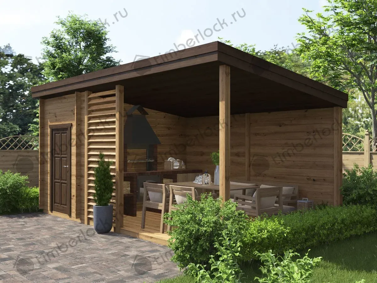 Беседка с хозблоком Б-63 