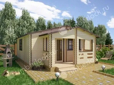 Дачный домик  6х6 с верандой Д-66-3 6х6м  Дачный домик  6х6 с верандой Д-66-3