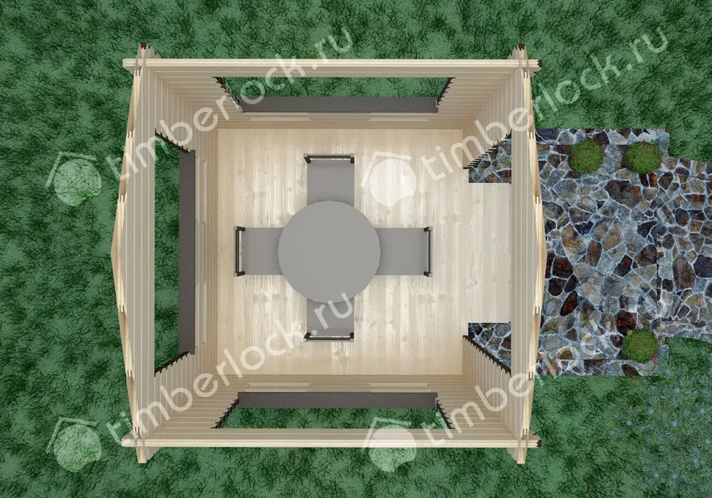 Беседка деревянная Б-2525 