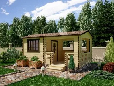 Садовый домик с верандой С-325-2 3х5.5м  Садовый домик с верандой С-325-2