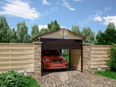 Деревянный навес для авто 6х3 (доска) 