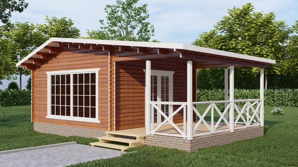 Дачный дом 5х8м с верандой Д-85 