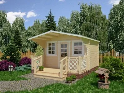 Садовый домик с верандой С-383-3 3.8х4.5м  Садовый домик с верандой С-383-3
