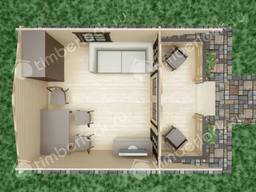 Садовый домик с верандой С-3838-2 