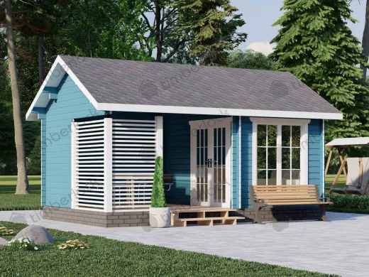 Садовый домик с террасой С-5535 