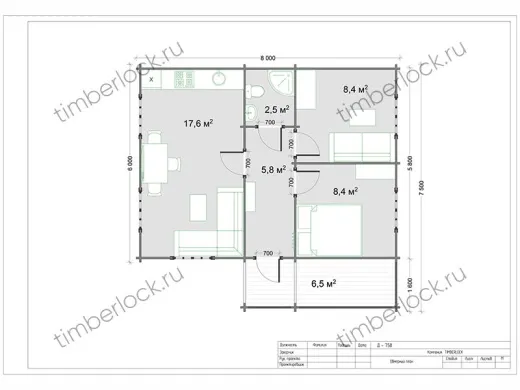 Дачный домик из бруса Д-758-1 