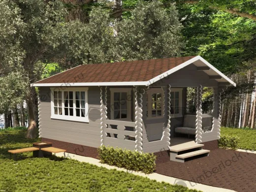 Садовый домик с верандой 4,5х6 (C-454-2) 