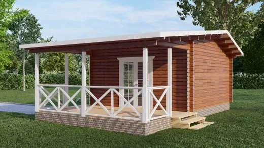 Дачный дом 5х8м с верандой 