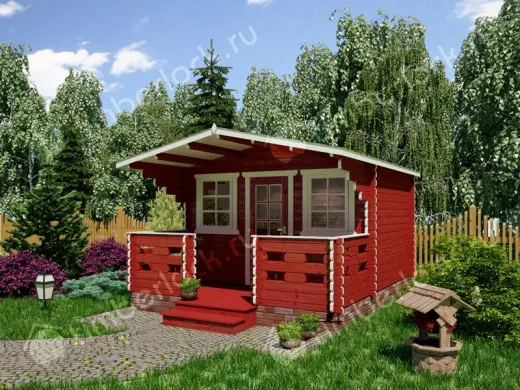 Садовый домик с верандой С-383-2 