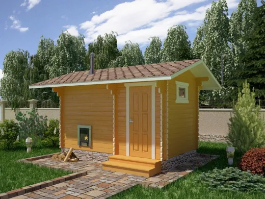 Дачная банька из бруса БА-254-1 