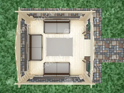 Беседка из бруса Б-44-2 