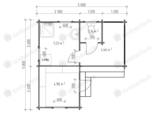 Угловой хозблок Х-55 