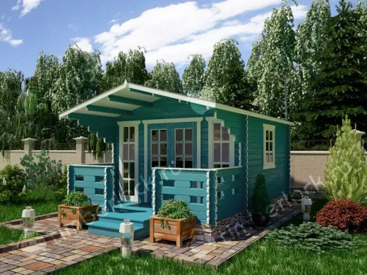 Садовый домик с верандой С-3838-2 