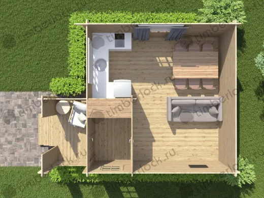 Садовый домик с верандой С-55-2 