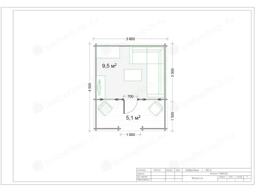 Садовый домик с верандой С-383-2 