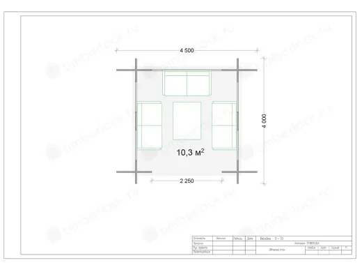 Беседка деревянная О-33 