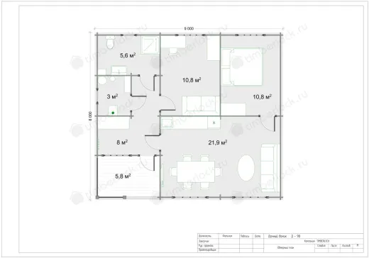 Дачный дом с верандой Д-98 