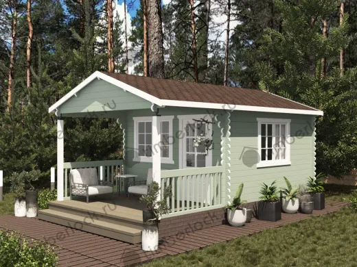 Садовый домик с верандой С-354-2 
