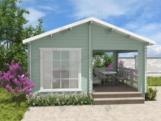 Садовый домик с верандой  С-54-1 