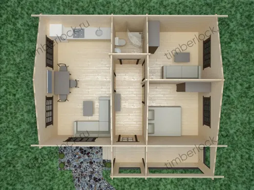 Дачный домик из бруса Д-758-1 