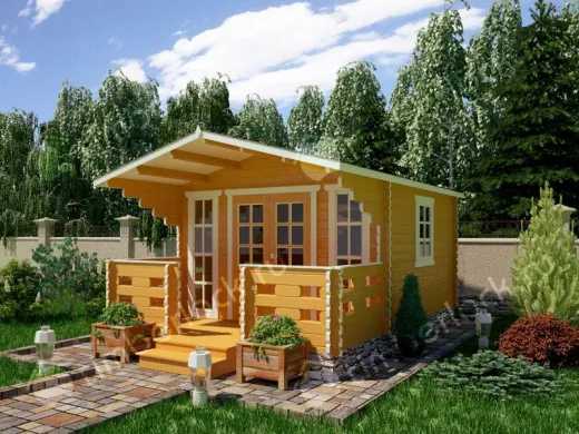 Садовый домик с верандой С-3838-2 