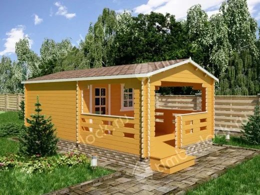 Садовый домик с верандой С-44-1 