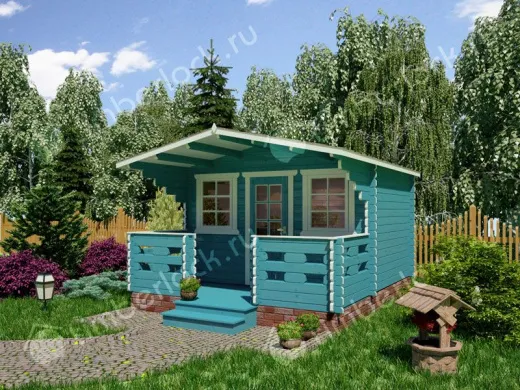 Садовый домик с верандой С-383-2 