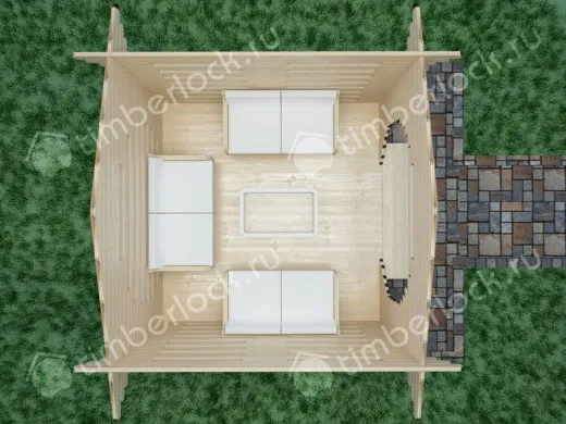 Беседка деревянная О-33 