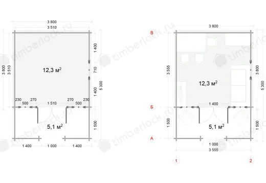 Садовый домик с верандой С-3838-3 