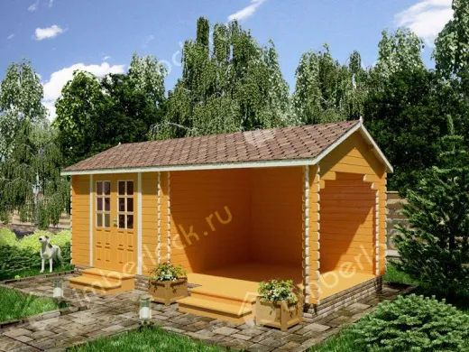 Садовый домик с верандой С-33-3 