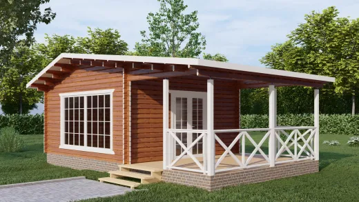 Дачный дом 5х8м с верандой 