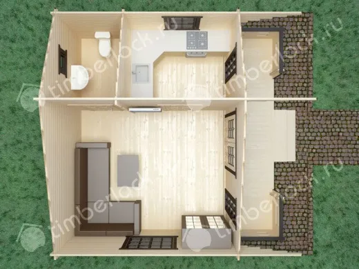 Дачный дом с верандой Д-645-2 