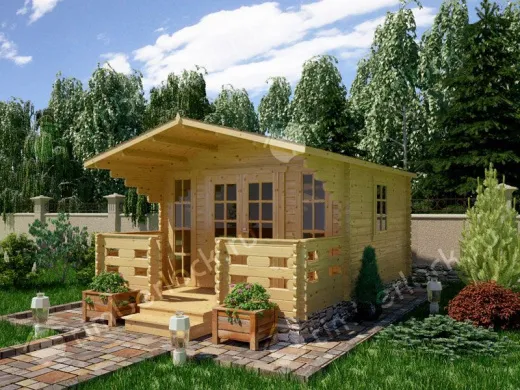 Садовый домик с верандой С-3838-2 