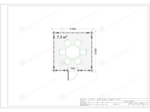 Беседка закрытая Б-33-5 