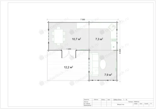 Садовый домик из бруса С-76 