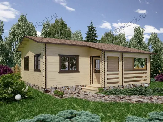 Дачный домик из бруса Д-758-1 
