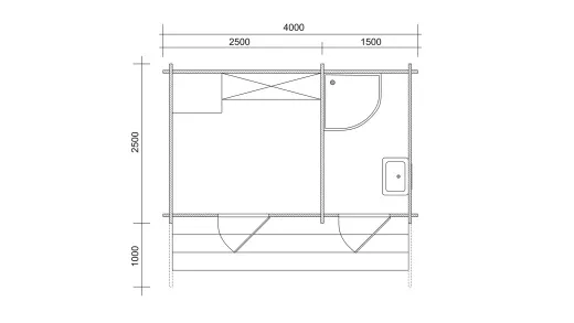 Хозблок 2,5х4 арт. Х-254 
