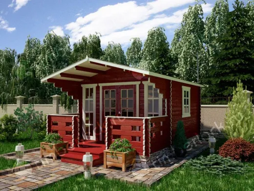 Садовый домик с верандой С-3838-2 