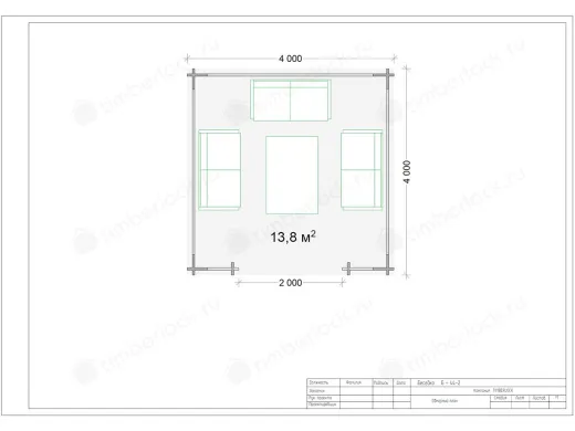 Беседка из бруса Б-44-2 