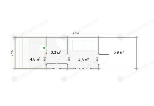 Деревянная дачная баня БА-259-1 