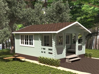 Садовый домик с верандой 4,5х6 (C-454-2) 4.5х6  Садовый домик с верандой 4,5х6 (C-454-2)