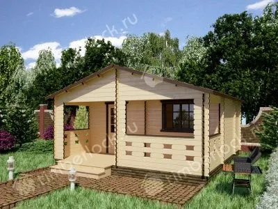 Дачный дом с верандой Д-5538-2 5.5х5.8м  Дачный дом с верандой Д-5538-2