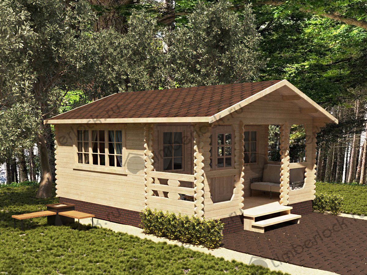 Садовый домик с верандой 4,5х6 (C-454-2) 4.5х6 площадью 21.7 Садовый домик с верандой 4,5х6 (C-454-2)