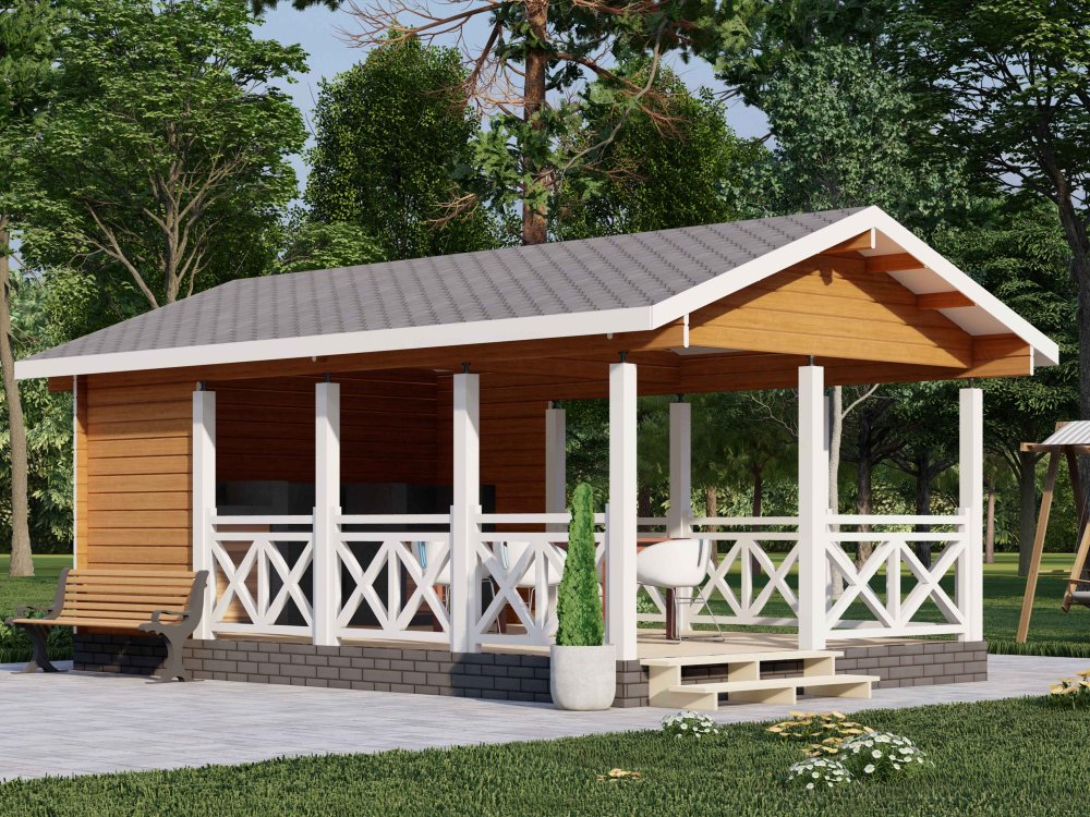 Беседка открытая 6х4 (Б-64-1) 