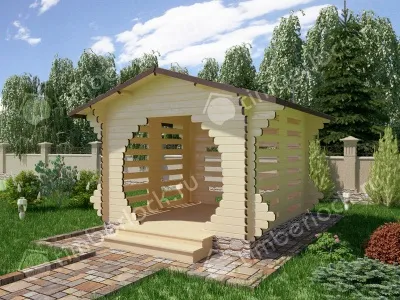 Беседка деревянная О-33 4.5х4м  Беседка деревянная О-33