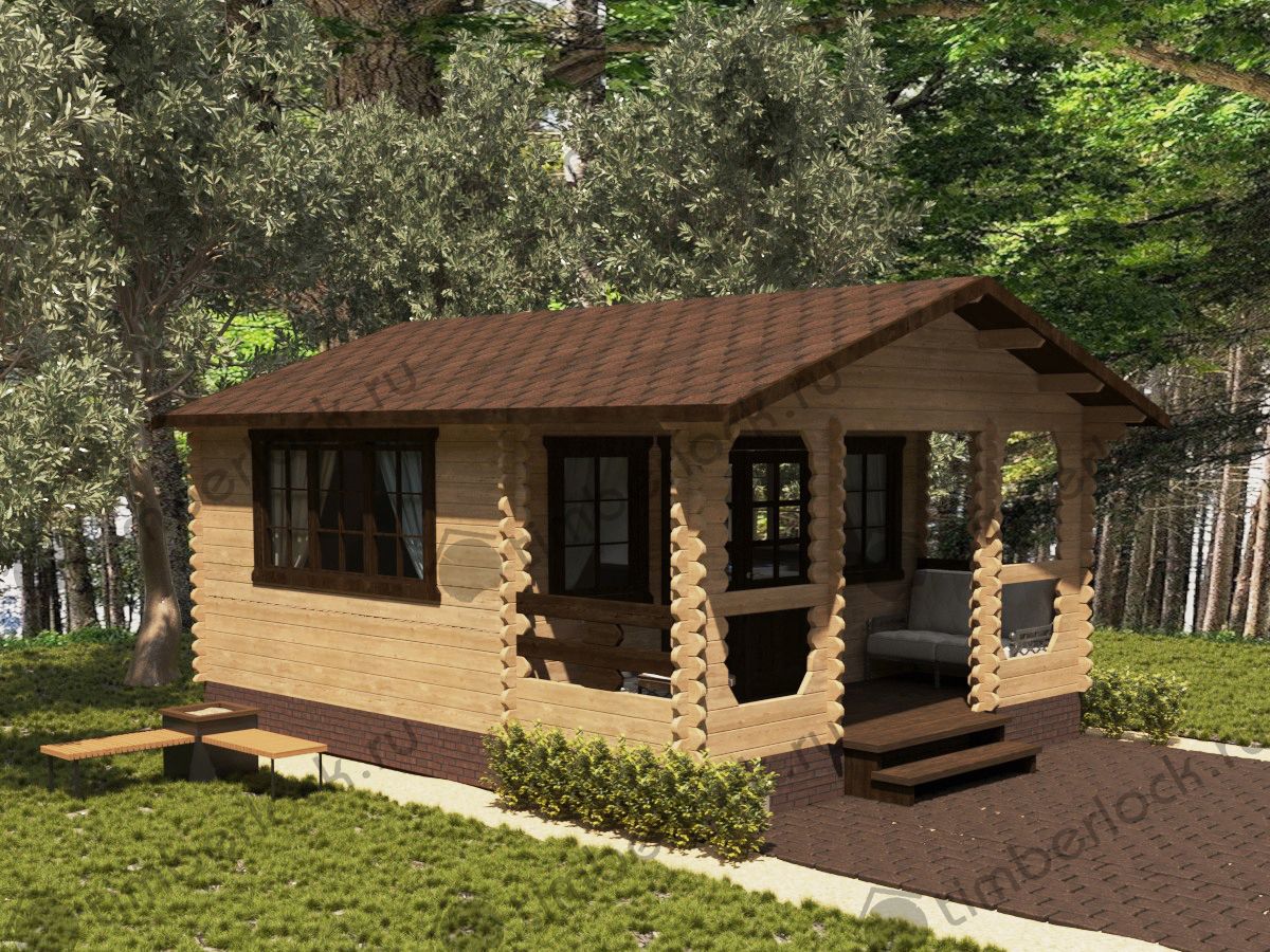 Садовый домик с верандой 4,5х6 (C-454-2) 4.5х6 площадью 21.7 Садовый домик с верандой 4,5х6 (C-454-2)