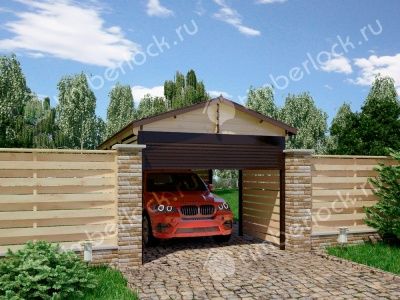 Деревянный навес для авто 6х3 (доска) 