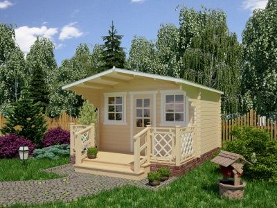 Садовый домик с верандой С-383-3 3.8х4.5м  Садовый домик с верандой С-383-3